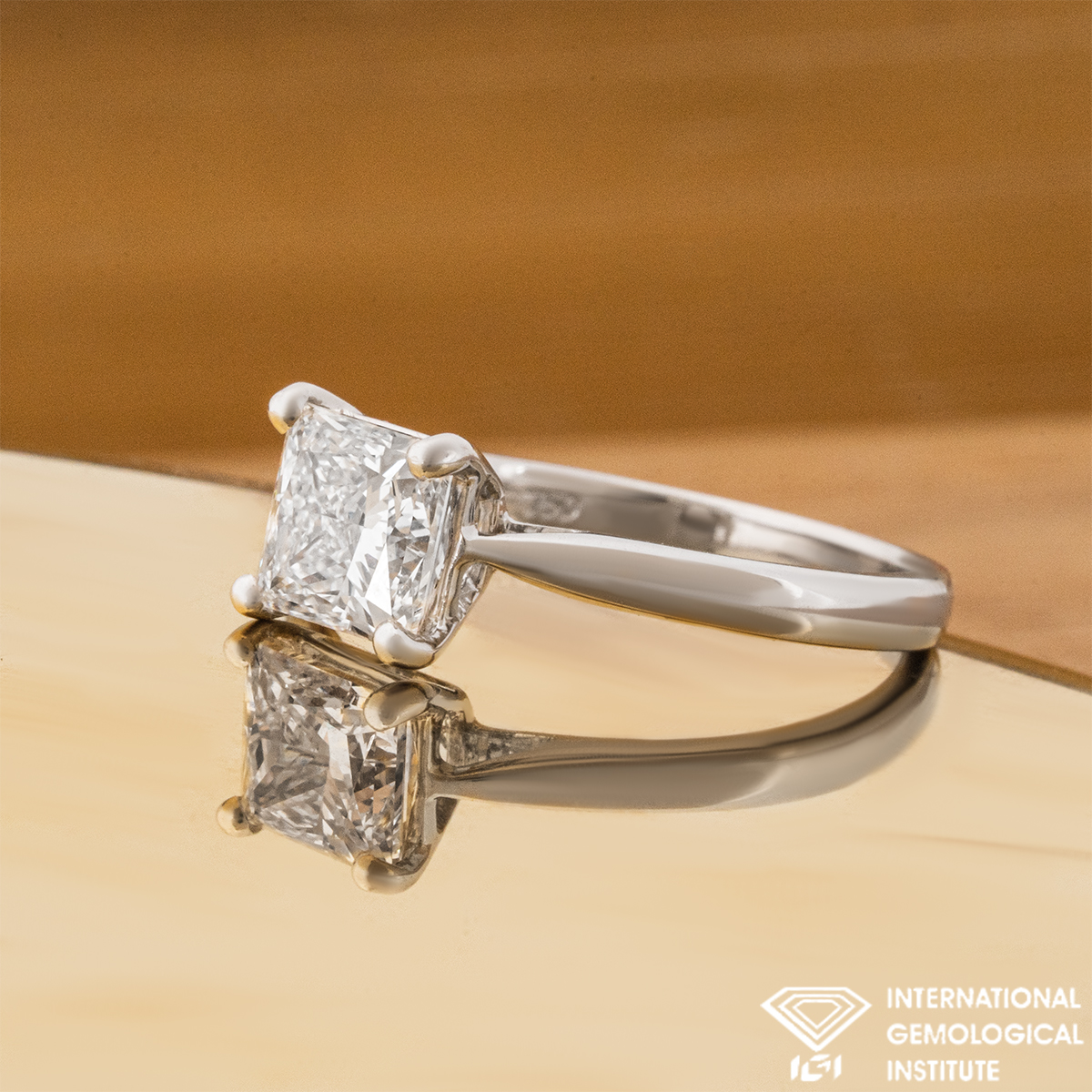 White Gold Princess Cut Lab Grown Diamond Ring 1.51ct F/VS1